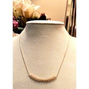 LC Lauren Conrad Rhinestone Laurel Branch Rose GoldTone Delicate Collar Necklace
